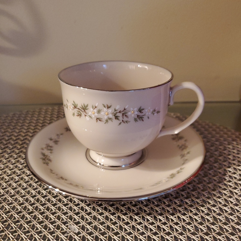 Lenox BROOKDALE Tall Cup & Saucer EUC